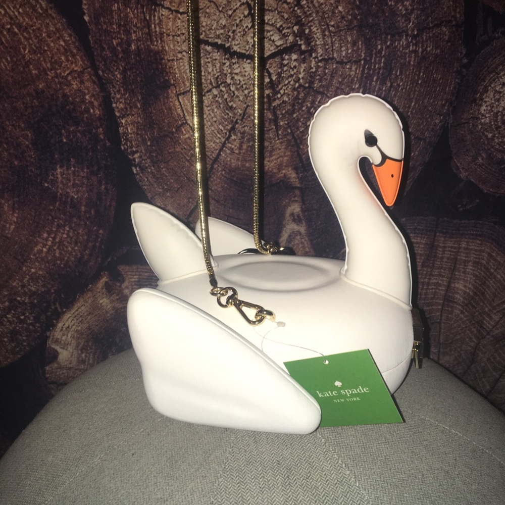 NWT Kate Spade inflatable swan purse